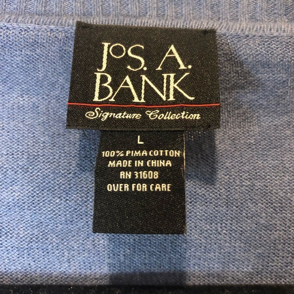 Jos. A. Bank Pima Cotton long sleeve v neck sweater size large - Picture 7 of 7